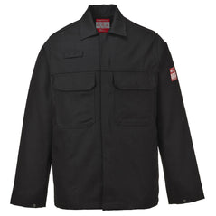 Bizweld Jacket in black with chest pockets and pen loop.