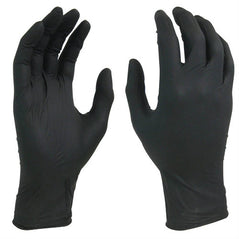 Black Nitrile Powder free gloves. Elasticated wrist.