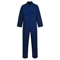 Welder safe Coverall in navy with a chest pockets and a pen loop on the chest.
