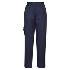 Portwest Navy Ladies combat trousers. Trousers have cargo style pockets and zip side pockets.