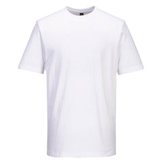 Portwest Chef Cotton Mesh Air T-Shirt in white with short sleeves and crew neck.