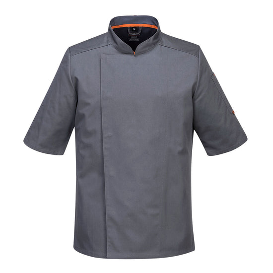 Steel Grey Portwest Meshair Pro Short Sleeve chef jacket.