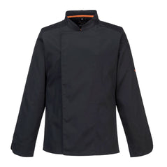 Black Portwest Meshair Pro Long Sleeve chef jacket.