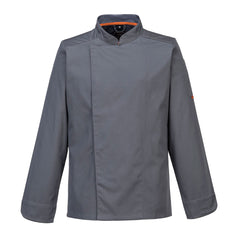 Slate Grey Portwest Meshair Pro Long Sleeve chef jacket.