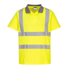 Yellow Eco Hi-Vis S/S Polo with reflective strips