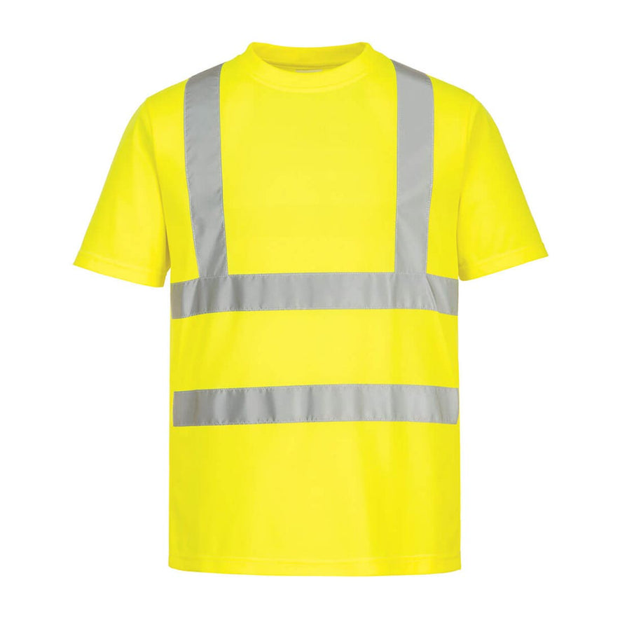 Yellow Eco Hi-Vis T-Shirt with reflective strips