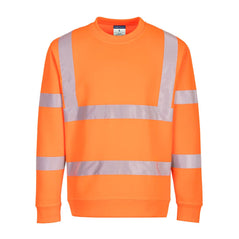 Orange Eco Hi-Vis Sweatshirt with reflective strips