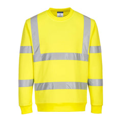 Yellow Eco Hi-Vis Sweatshirt with reflective strips