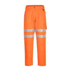 Orange Eco Hi-Vis Trouser with left trouser pocket and reflective strips on thigh
