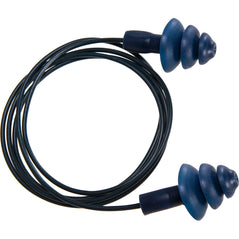 Black TPR ear plugs on a cord, Ear plug cord is detectable.