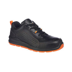 Compositelite Eco Safety Trainer S1P in black with orange details and sole