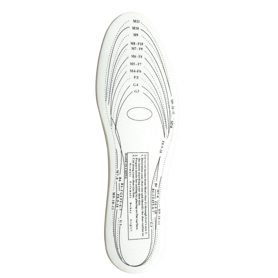 White portwest memory foam insole. Insole has sizing in black so it can be cut down to size.