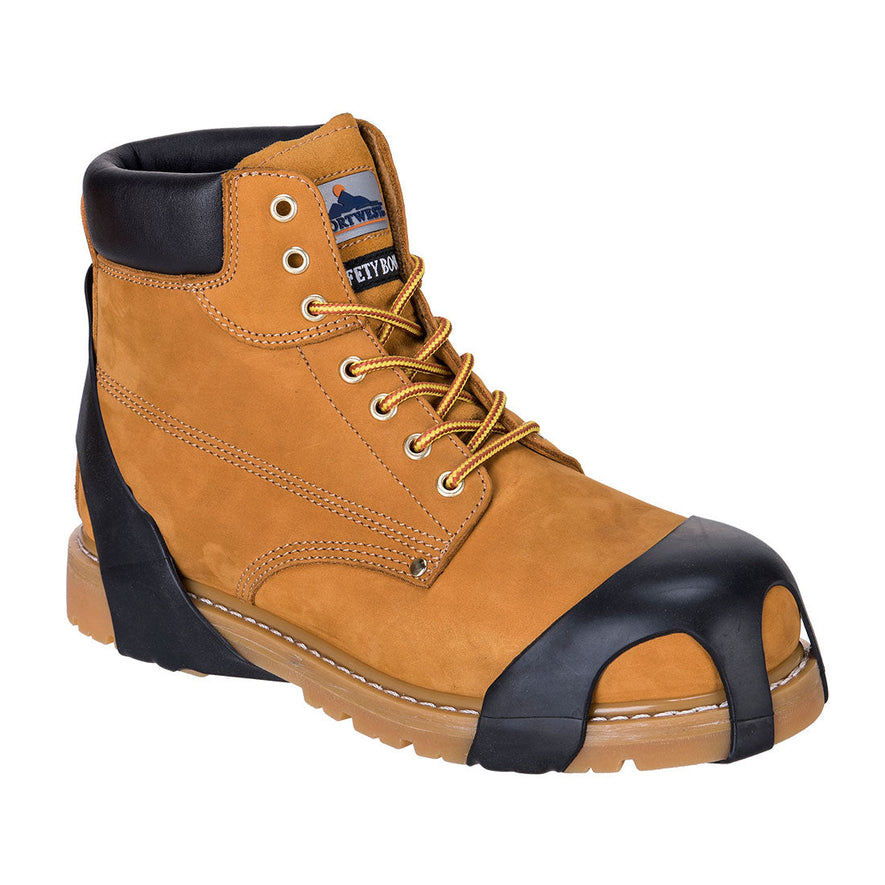 Black non slip ice grabber. Ice grabber is na black item which goes over the front and ankle of boot to assist with grip in conditions with ice.