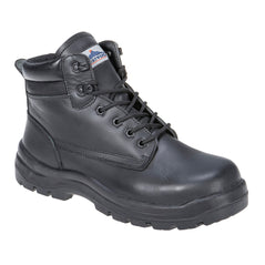 Foyle safety boot in black with black laces and Portwest branding.