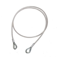 Silver cable anchorage sling with two loops to assist with clipping.