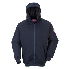 FR Zip Front Hooded Sweatshirt in navy