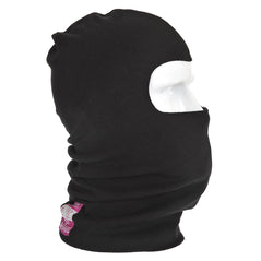 Black flame resistant anti static balaclava with eye hole.