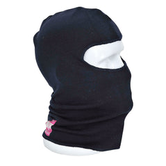 Navy flame resistant anti static balaclava with eye hole.