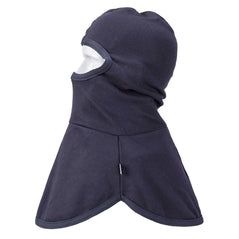 Navy FR anti static balaclava hood with eye hole and shoulder hood.
