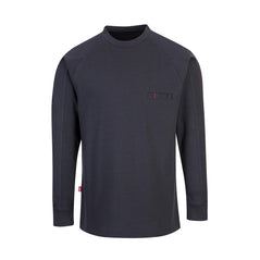 Grey FR Anti-Static Henley jumper with chest pocket