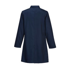 Back of Navy Flame resistant standard coat with two lower pockets and one chest pocket. 