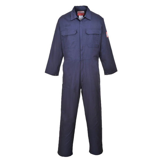 Navy Bizflame Pro Coverall with chest pockets.