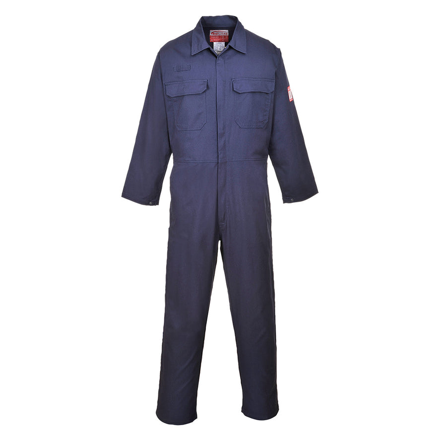 Navy Bizflame Pro Coverall with chest pockets.