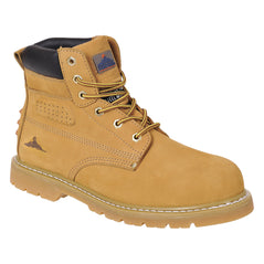 Tan Portwest Steelite Welted Plus Safety Boot. Boot has a Tan sole, Protective toe and Tan laces.