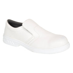 White portwest occupational slip on safety shoe.