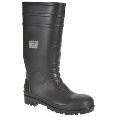 Black classic safety wellington with steel toe.