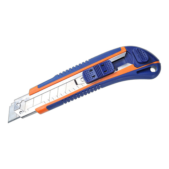 Portwest Snap on Knife. Knife is blue and orange and has a push up blade.