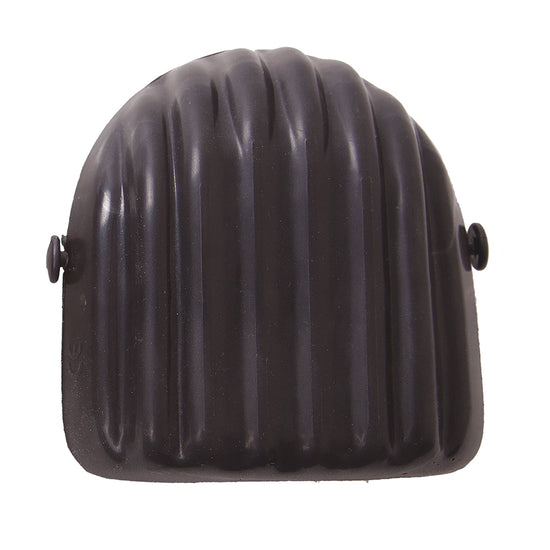 Black hi density knee pad with attachments on the side.