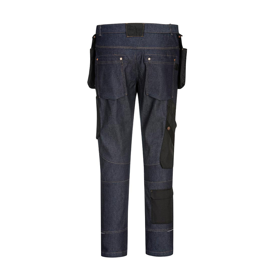 Indigo KX3 Holster Denim Trouser with holster pockets and black knee pad pockets