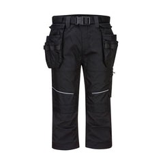 Black Holster 3/4 length shorts with holster pockets and with detail on thigh