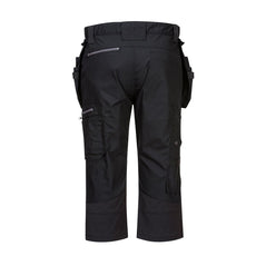 Black Holster 3/4 length shorts with holster pockets and with detail on thigh