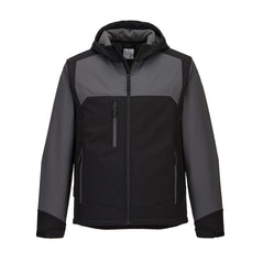 KX3 Hooded Softshell in Black with grey chest and arms with right breast pocket