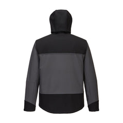 KX3 Hooded Softshell in Black with grey chest and arms with right breast pocket