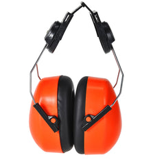 Orange endurance hi vis clip on ear defender. Used to clip onto hard hats with black clips.