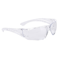 clear view safety spectacle with clear arms and frame.