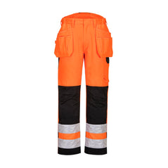 Orange PW2 Hi-Vis holster trouser with two cargo pockets on waist and details on shins and knees in black