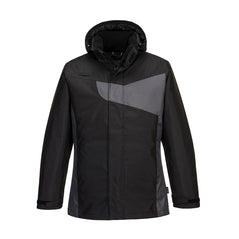 PW2 hooded Winter Jacket in Black with chest details Zoom Grey