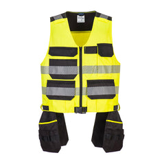 PW3 Class 1 Tool Vest  in yellow with 12 pockets and reflective strips