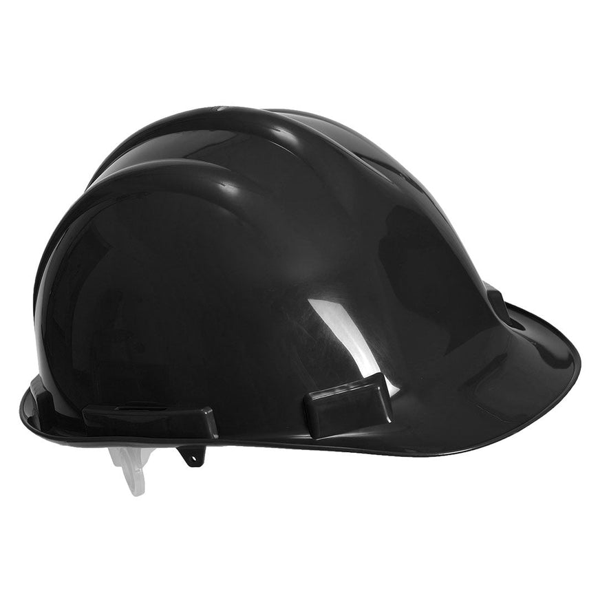 Black expertise safety hard hat.