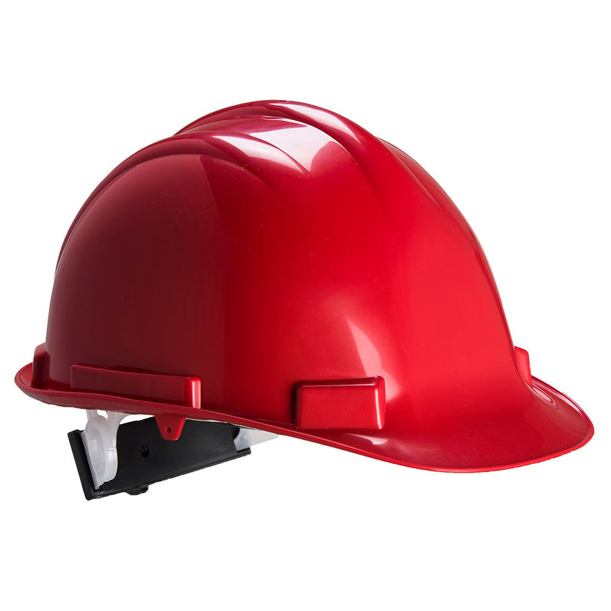 Red expertise safety hard hat.
