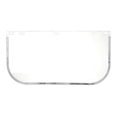 Clear portwest replacement visor for hard hats. Visor has metal outer for strengthening.