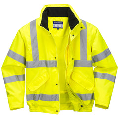 Yellow Hi-Vis Breathable mesh lined Jacket with reflective strips