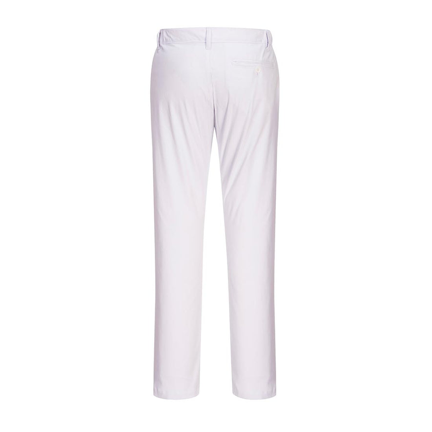 White Stretch Slim Chino Trouser with side pockets and belt loops.