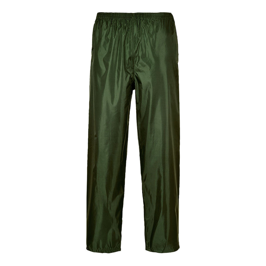 Olive classic rain trouser with elasticated waist.