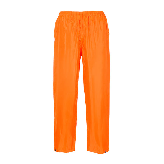 Orange classic rain trouser with elasticated waist.