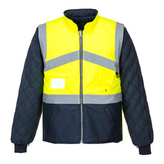 Navy Hi-Vis 2-Tone Jacket - Reversible with yellow chest and id card holder pocket
